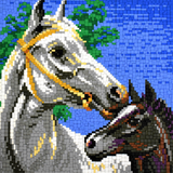 Stecksystem Schimmel mit Fohlen mit XXL-Steckvorlage