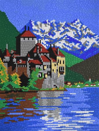 Stecksystem Schloss Chillon mit XXL-Steckvorlage