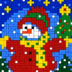 Stickit-Pixel Schneemann mit Weihnachtsbaum