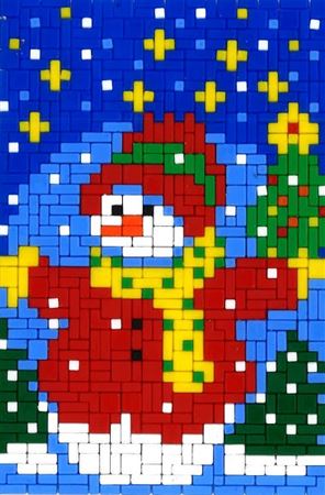 Stickit-Pixel Schneemann mit Weihnachtsbaum