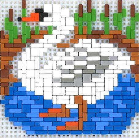 Stickit-Pixel Schwan im Weiher