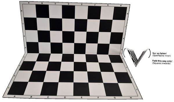 Schachplan faltbar weiss/schwarz, Feld 55 mm