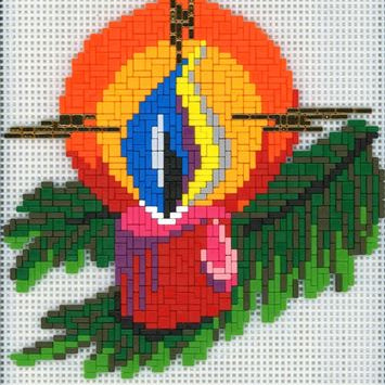 Stickit Weihnachtskerze auf dem Zweig