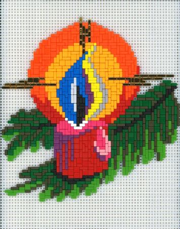 Stickit Weihnachtskerze auf dem Zweig