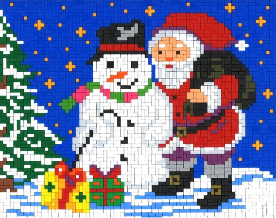 Stickit Weihnachtsmann mit Schneemann