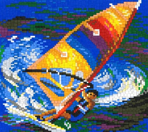 Stickit_Mosaik ,,Der Windsurfer,,