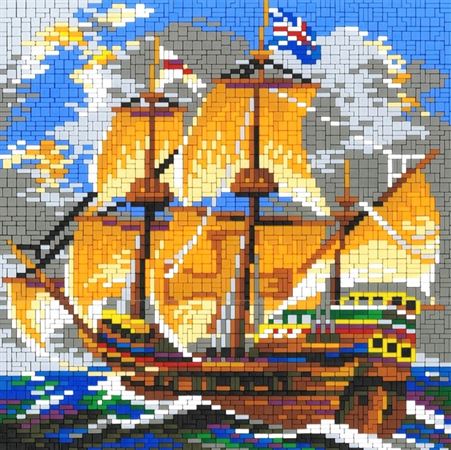 Stickit-Mosaik ,,Segelschiff Bounty,,