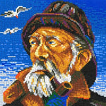 Stickit Pixel-Mosaik ,, Fischer mit Pfeife ,,