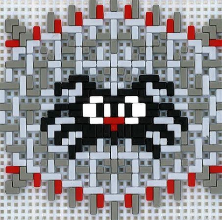 Stickit-Pixel Spinne im Netz