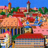 Stecksystem Stadt Nürnberg mit Burg XXL Motiv mit XXL-Steckvorlage