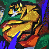 Stecksystem Tiger von Franz Marc mit XXL-Steckvorlage