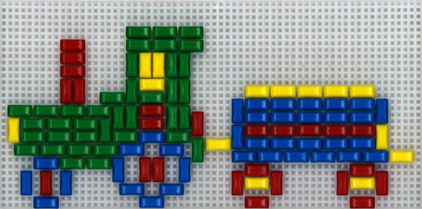 Stickit-Pixel Grande Traktor m. Anhänger