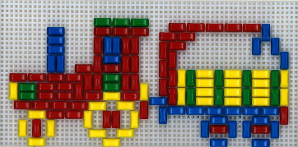 Stickit-Pixel Grande Traktor m. Rückewagen