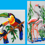 Stickit-Pixel Tukan und Flamingo 2 in 2