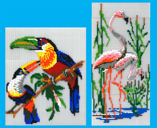 Stickit-Pixel Tukan und Flamingo 2 in 2