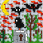 Stickit-Pixel Vogel auf dem Grab