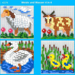 Stickit-Pixel Weide und Wasser 4 in 4