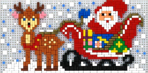 Stickit-Pixel Weihnachtsmann mit Schlitten