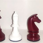 Schachfiguren weiss/rot KH 93 mm mit Filz