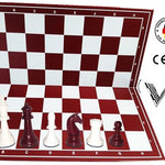 Schachset "Profi" mit Schachbrett und Schachfiguren KH 93 mm, weiss-rot