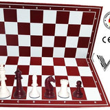 Schachset "Profi" mit Schachbrett und Schachfiguren KH 93 mm, weiss-rot