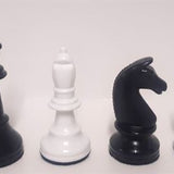 Schachfiguren weiss/schwarz KH 93 mm mit Filz