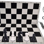 Schachset "Profi" mit Schachbrett und Schachfiguren KH 93 mm, weiss-schwarz