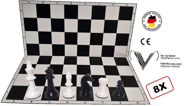 Schach Club Paket XXL "Profi" KH 93 mm, weiss-schwarz