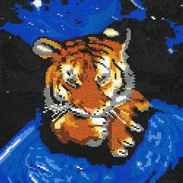 Stecksystem Weltraumtiger mit XXL-Steckvorlage