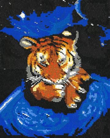 Stecksystem Weltraumtiger mit XXL-Steckvorlage