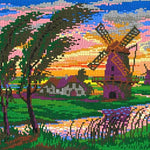 Stecksystem Windmühle mit XXL-Steckvorlage