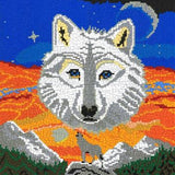 Stecksystem Wolf mit Nachleuchtsteinen mit XXL-Steckvorlage