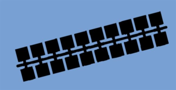 Farbstreifen Einser mittelblau 10 Streifen