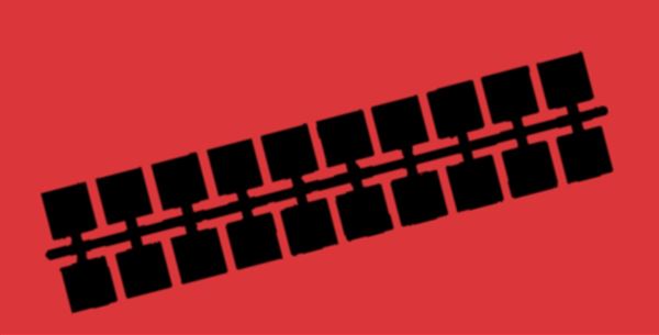 Farbstreifen Einser rot 10 Streifen