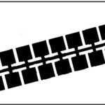 Farbstreifen Einser weiss 10 Streifen