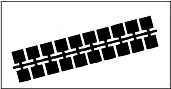 Farbstreifen Einser weiss 10 Streifen